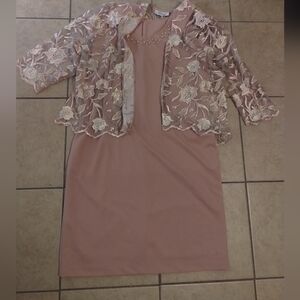 Chic Blush Lace Overlay Dress